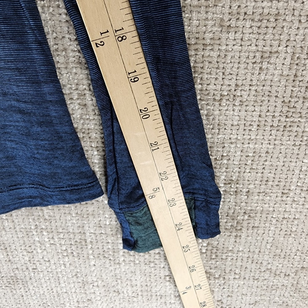 Bombas Merino Wool Tencel Long Sleeve Top Womens S Blue Stripe Base Layer *Flaws - Picture 7 of 12